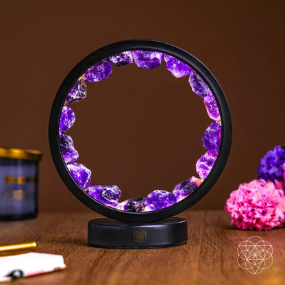 JAYZOD Amethyst Crystal Table Lamp – Stylish Décor with Healing Energy