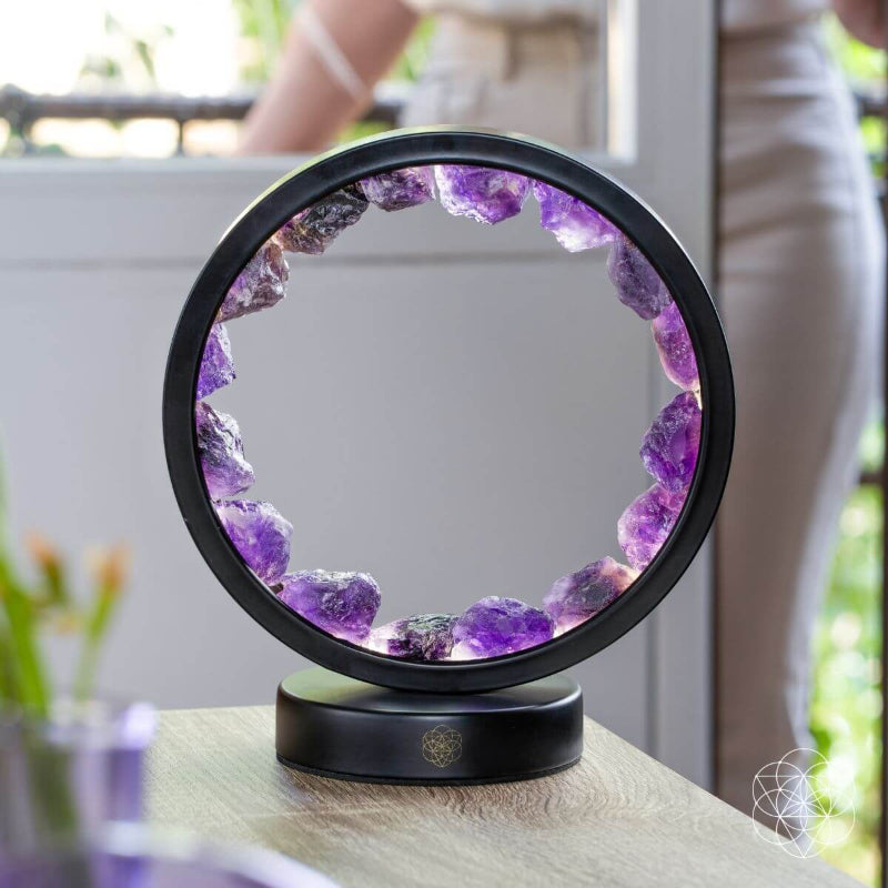 JAYZOD Amethyst Crystal Table Lamp – Stylish Décor with Healing Energy