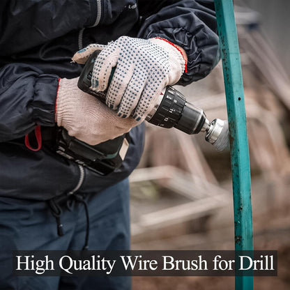 36-Pack Wire Brush Set for Drill – Coarse Carbon Steel Wheel, Cup & Pen Brushes with 1/4" Hex Shank for Paint & Rust Removal