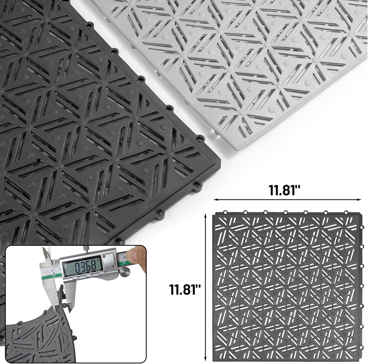 🔥Hot Sell Non Slip Waterproof PVC Drainage Mat 12pcs 🔥