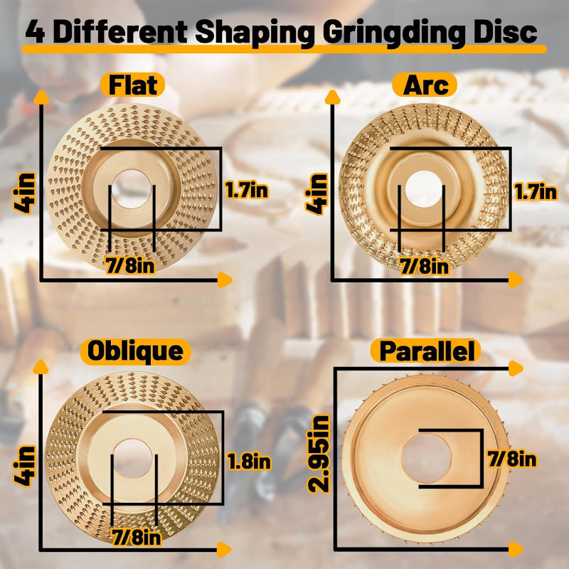 4/13 PCS Angle Grinder Wood Carving Disc Set