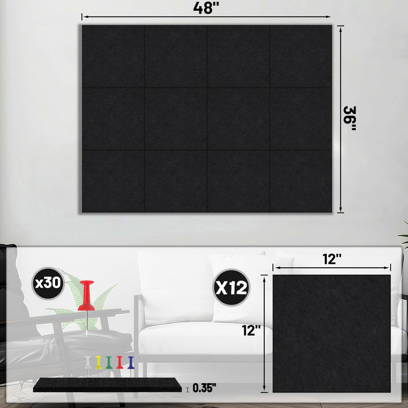 12 Pack Large Cork Board for Wall | Jayzod official 48*36 inch