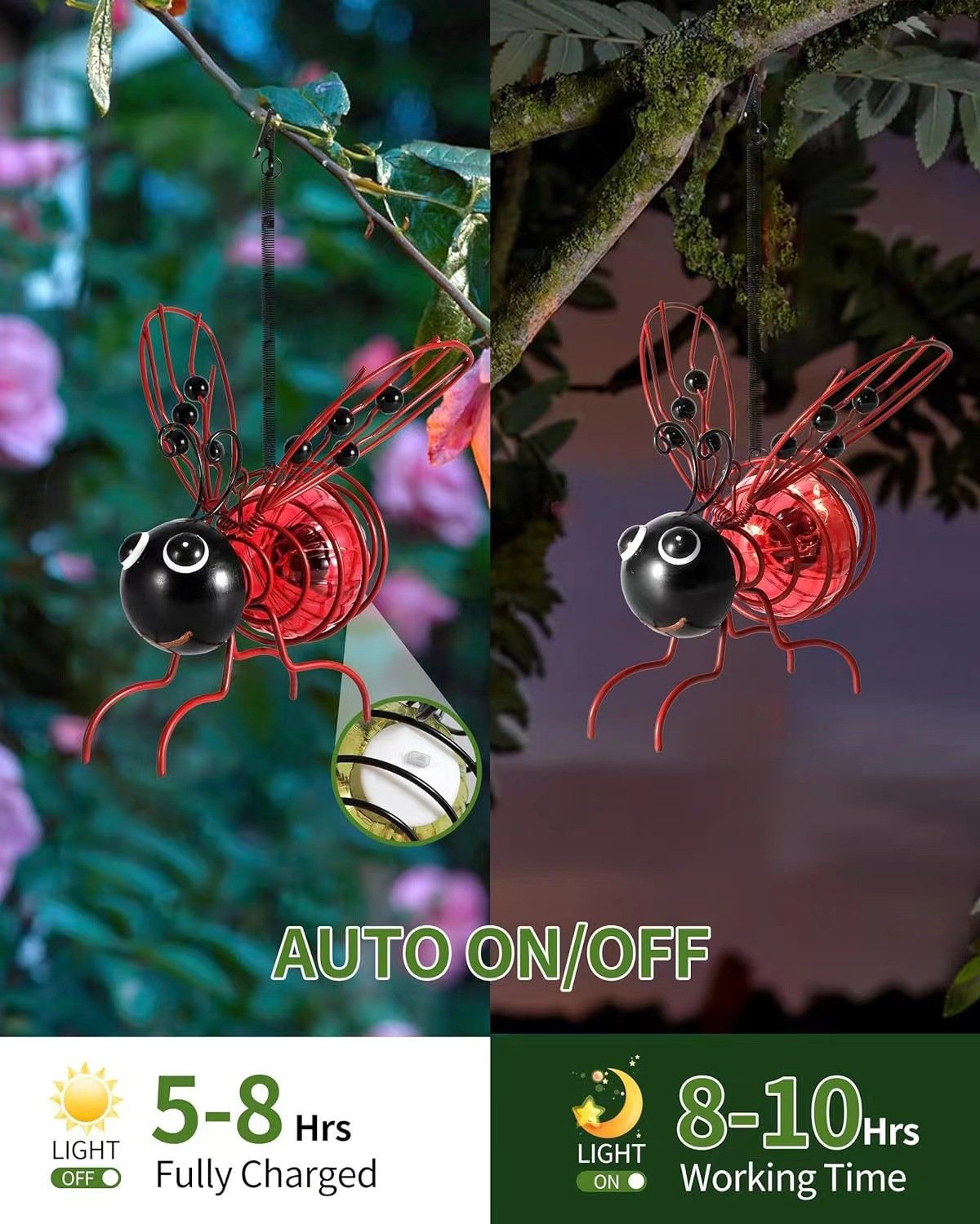 Outdoor Hanging Solar Bee Light