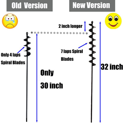 32"×2" Extended Garden Auger Drill Bit | 100% Solid Barrel for 3/8" Hex Drive Drill| Jayzod official