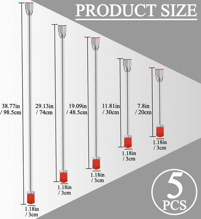 5-Pack Airless Paint Sprayer Tip Extension Pole (7.8in-38.77in) with Red Guard
