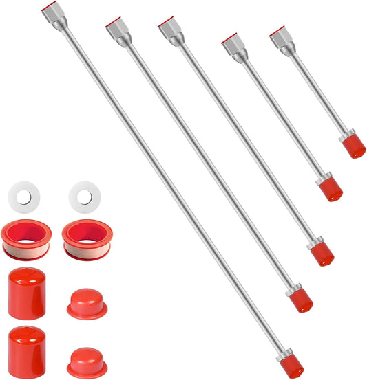 5-Pack Airless Paint Sprayer Tip Extension Pole (7.8in-38.77in) with Red Guard