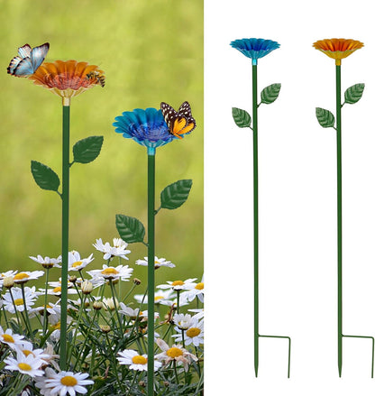 Bee Watering Station, Bee Bath for Garden Metal Bee Water Feeder with Flower Design