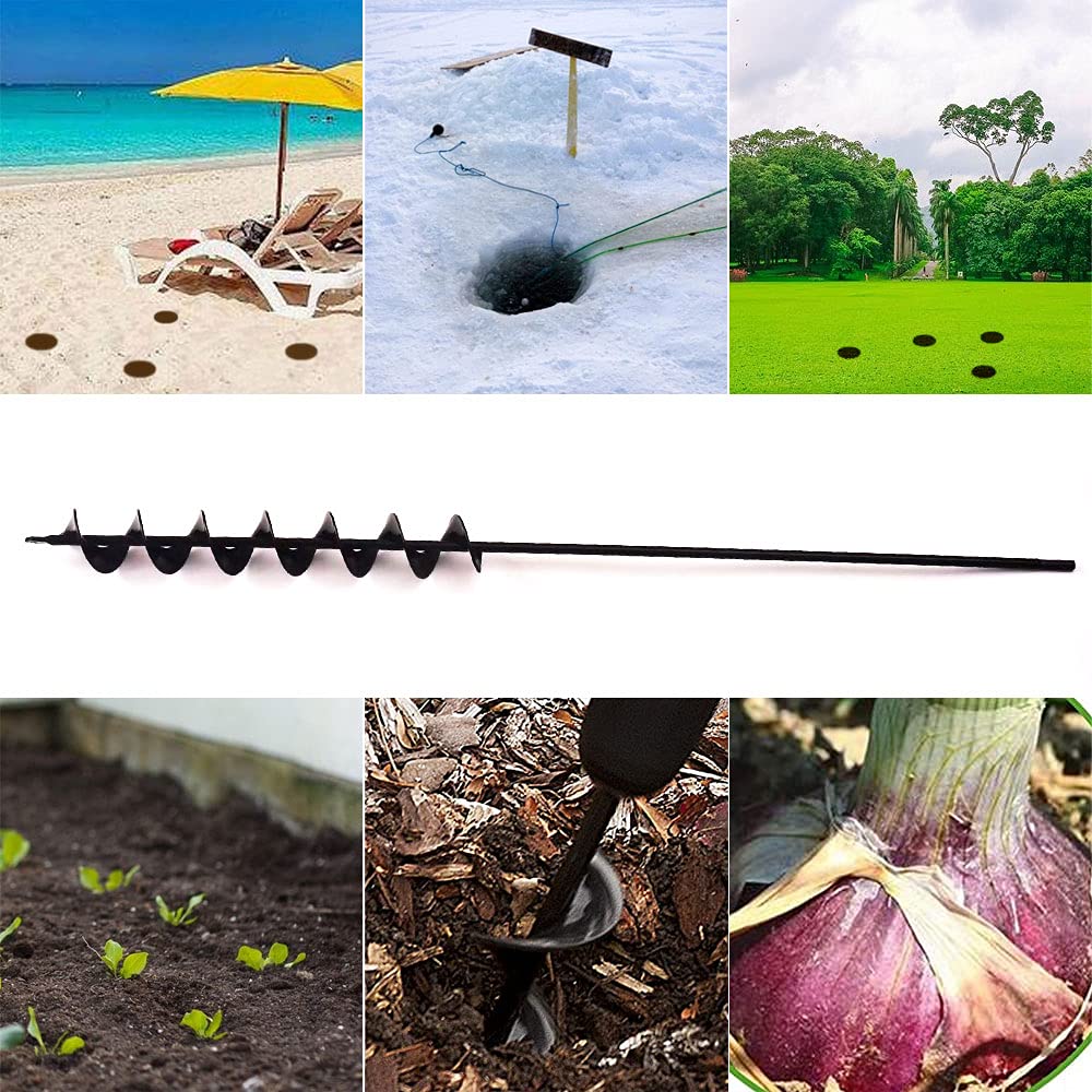 32"×2" Extended Garden Auger Drill Bit | 100% Solid Barrel for 3/8" Hex Drive Drill