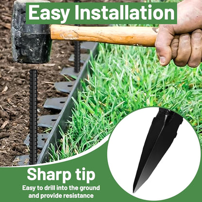 24-Pack 16" Rebar Stakes, 5/16" Steel Garden Anchors with Chisel Points for Landscaping and Fencing