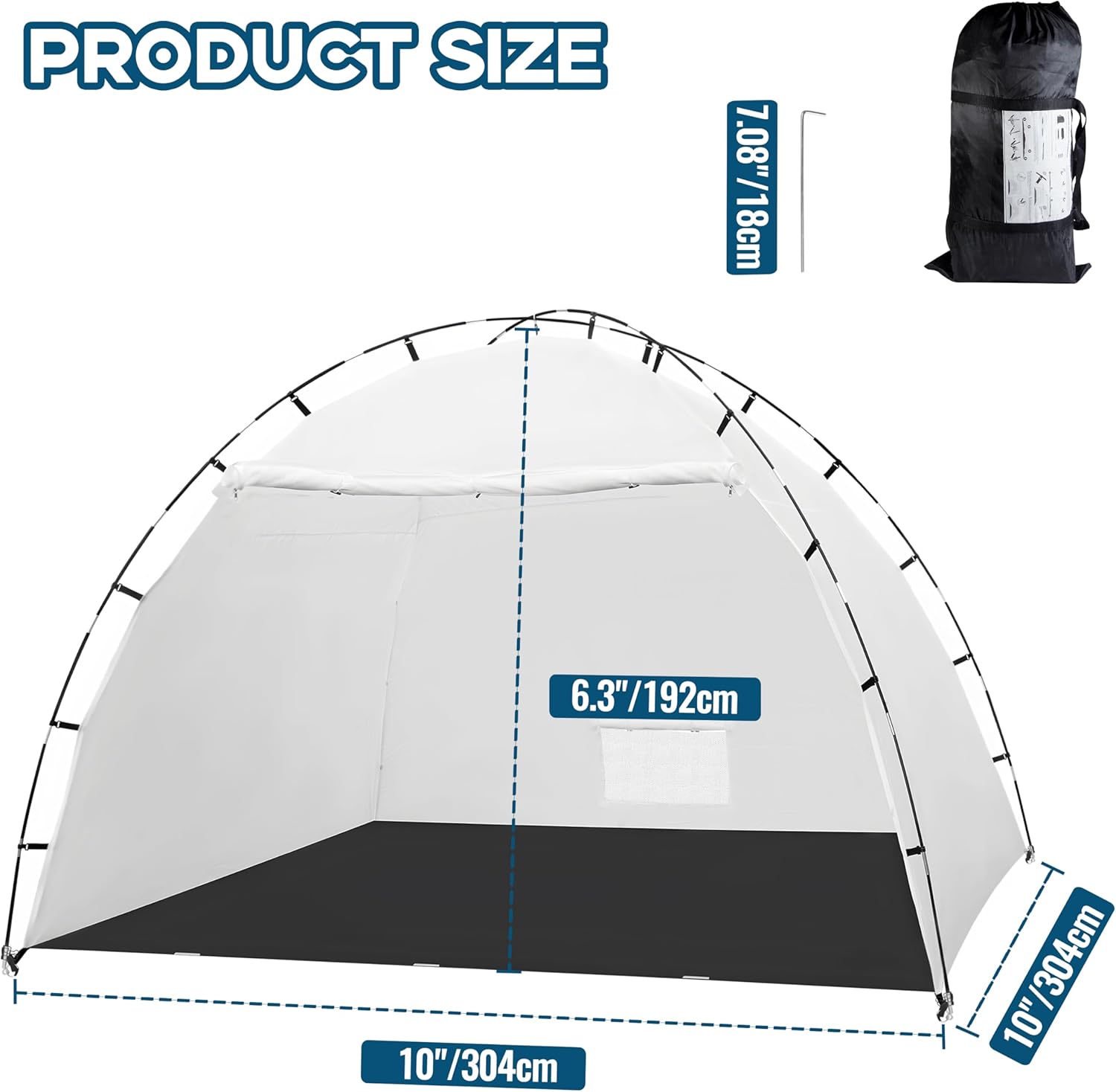 10x10x6.3FT Portable Paint Booth Tent with Waterproof Floor for DIY Spray Painting
