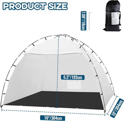 10x10x6.3FT Portable Paint Booth Tent with Waterproof Floor for DIY Spray Painting