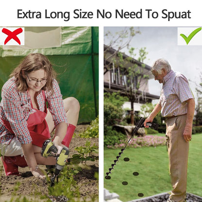 32"×2" Extended Garden Auger Drill Bit | 100% Solid Barrel for 3/8" Hex Drive Drill| Jayzod official