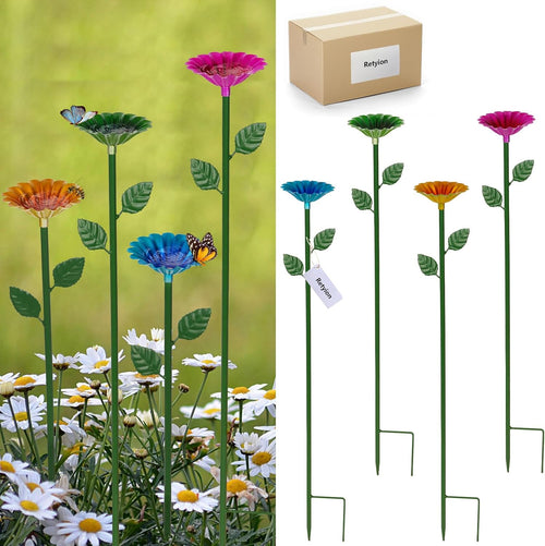 Bee Watering Station, Bee Bath for Garden Metal Bee Water Feeder with Flower Design