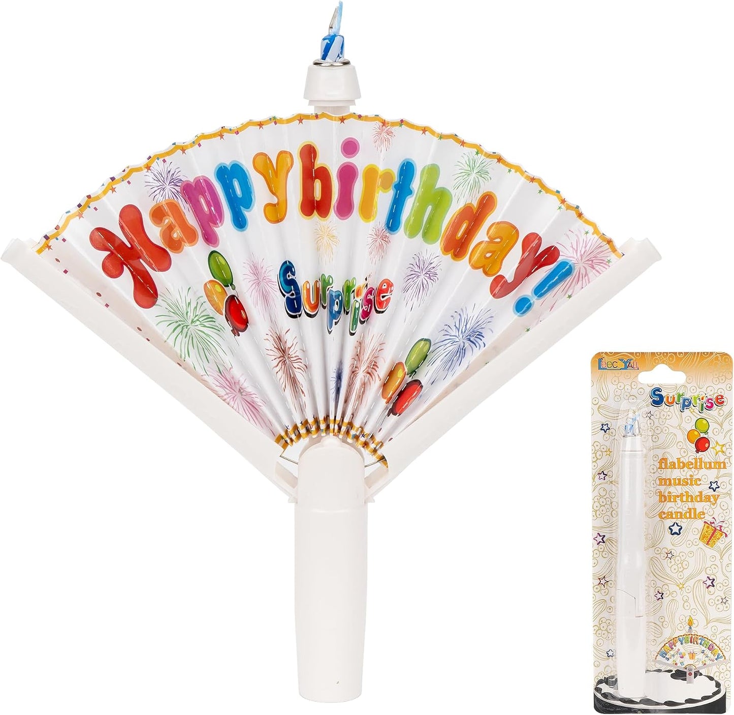 Fan-shaped birthday cake candle—unique decorative candle for cakes and parties