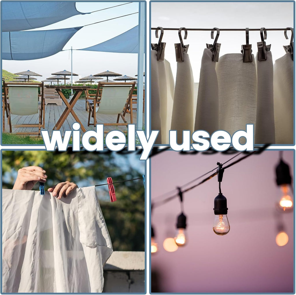 10ft Sun Shade Sail Hardware Kit – 304 Stainless Steel Cable with Nylon Coating (4 PCS) for Outdoor Installation