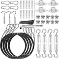 10ft Sun Shade Sail Hardware Kit – 304 Stainless Steel Cable with Nylon Coating (4 PCS) for Outdoor Installation