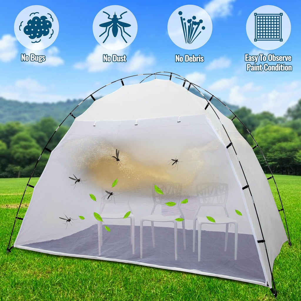 10x10x6.3FT Portable Paint Booth Tent with Waterproof Floor for DIY Spray Painting