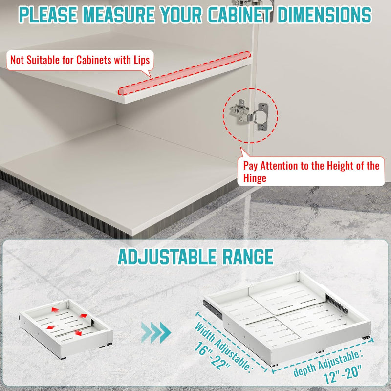 Pull Out Cabinet Organizer,White|Jayzod official