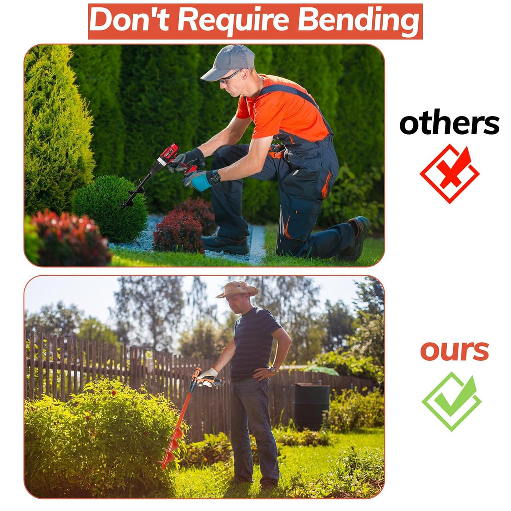 4" x 25" Upgraded Garden Auger Drill Bit for Planting – Compatible with 3/8" Hex Drive Drill