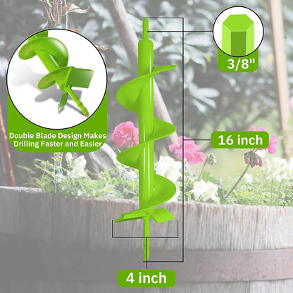 4" x 16" Heavy Duty Garden Auger Drill Bit -Green| Jayzod official