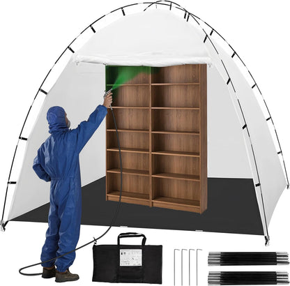 10x10x6.3FT Portable Paint Booth Tent with Waterproof Floor for DIY Spray Painting