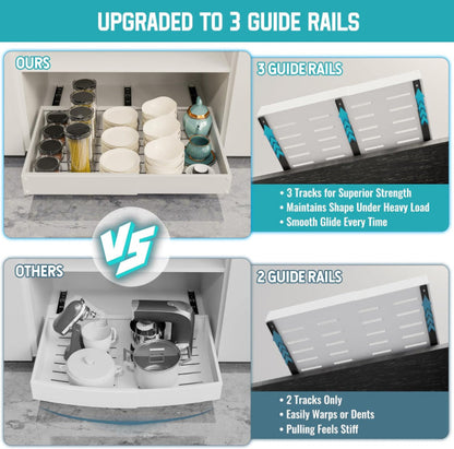 Pull Out Cabinet Organizer,White|Jayzod official