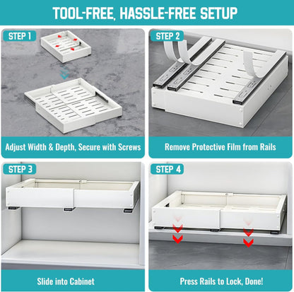 Pull Out Cabinet Organizer,White|Jayzod official