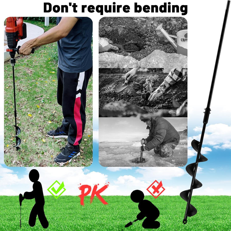 3x34 Garden Auger Drill Bit – For Bulbs & Plants, Fits 3/8" Hex Drive| Jayzod official