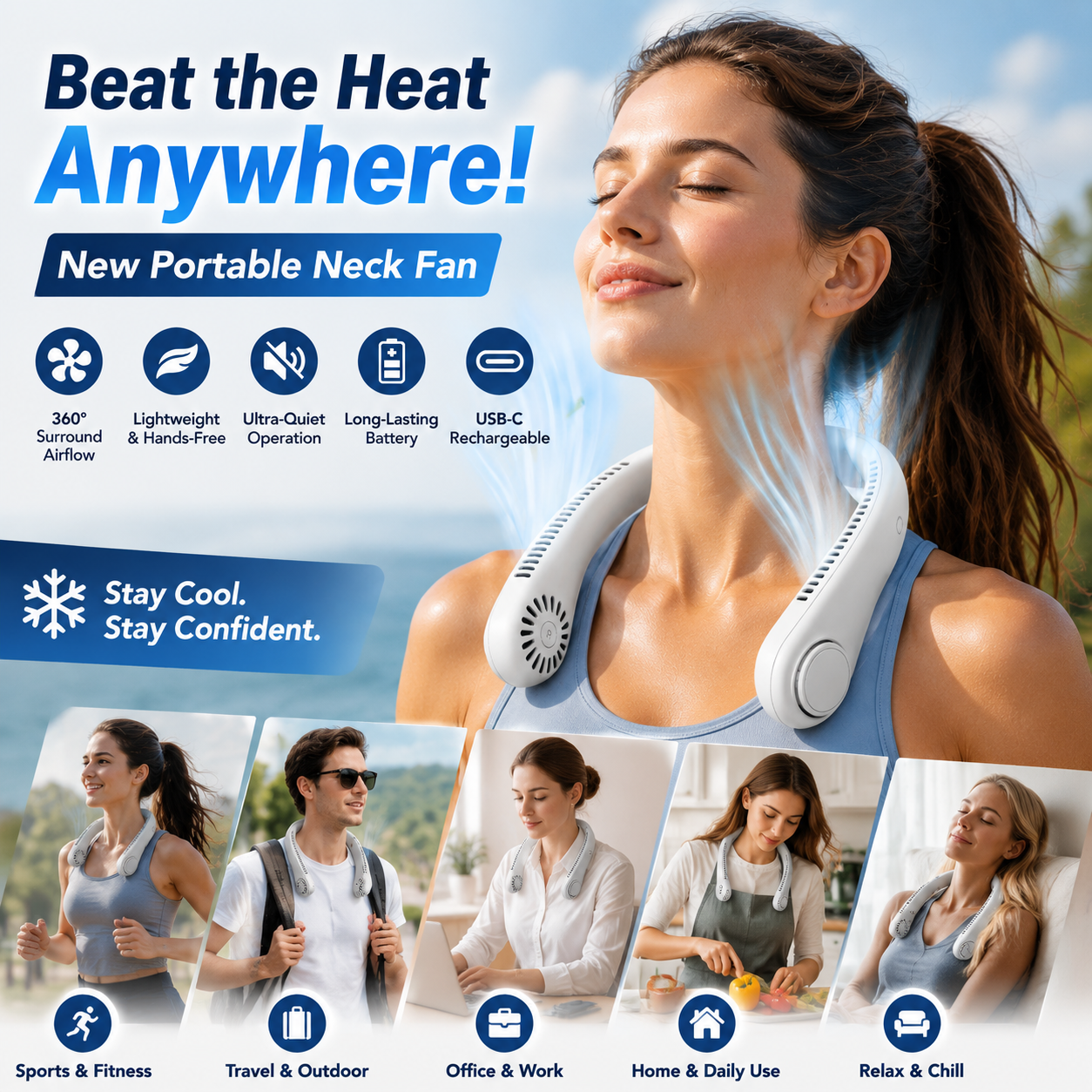 New Portable Neck Fan
