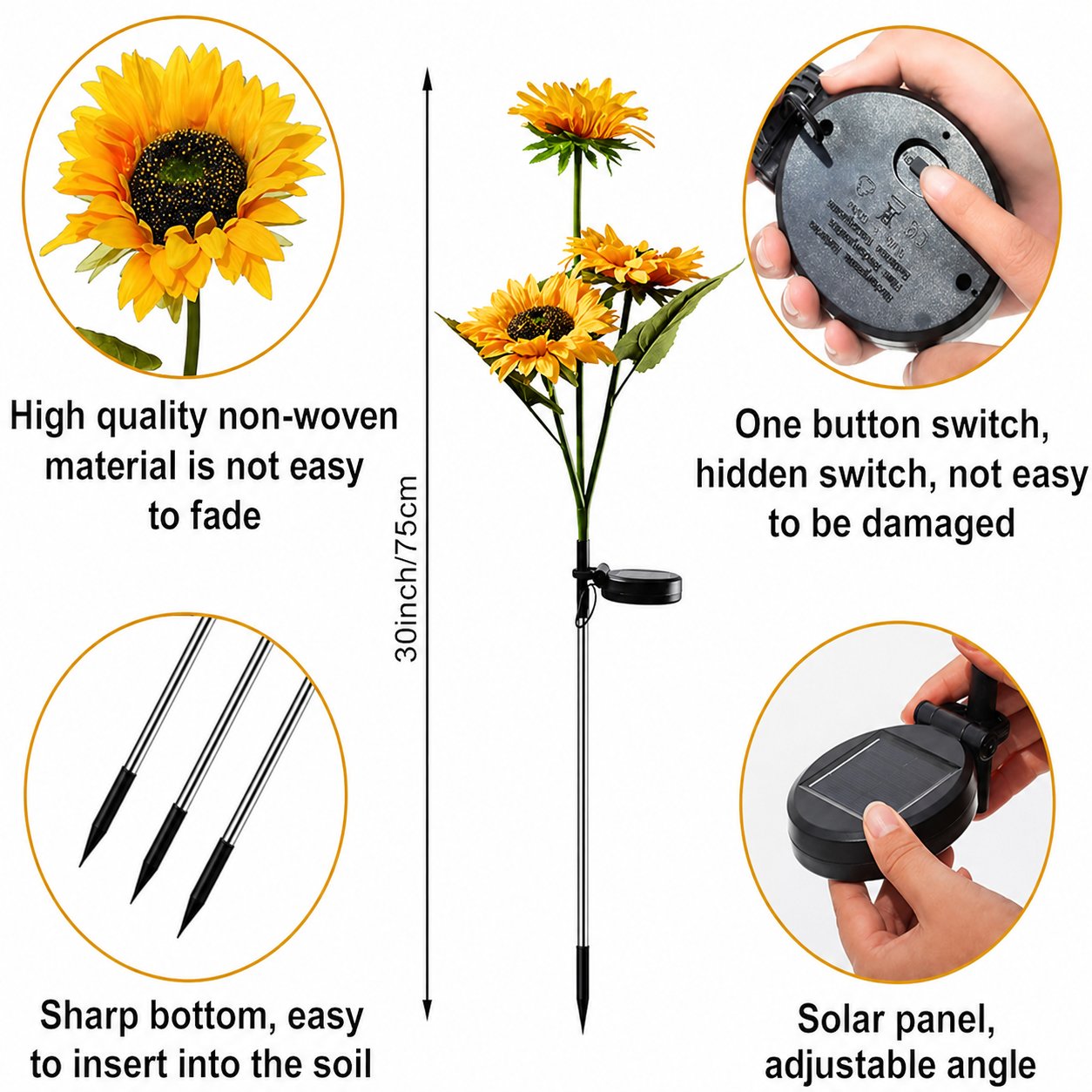 Solar LED Sunflower Garden Lights